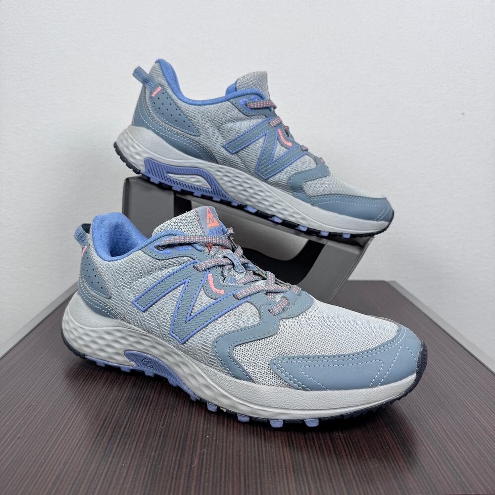 New Balance 410 V7 Trail Shoes Womens 10 Mens 8.5 Blue Gray Walking Sneakers
